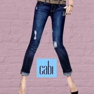 Cabi slim boyfriend distressed jeans style 3045 women's size 4